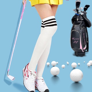 Golf knee socks stockings women's striped socks high socks three bars Sports tennis socks
