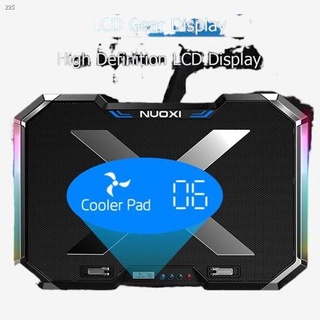 Spot offer❐Six Fan Led Screen Two USB Port RGB Lighting Laptop Cooling Pad Notebook Stand for Laptop