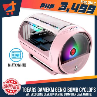 TGEARS GAMEKM Genki Bomb Cyclops Desktop Gaming Computer Case MATX MINI ITX Black Pink White (1)