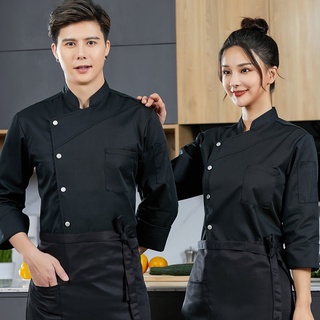 High end hotel chef work clothes men's long sleeved western restaurant hot pot barbecue restaurant 11.30