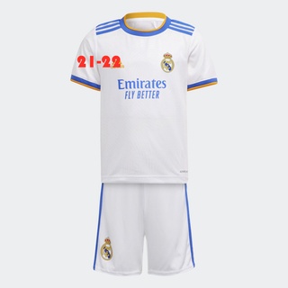 2021-2022 Real Madrid Boys Football kid Kit Home Children Football Shirt With shorts Home soccer jer