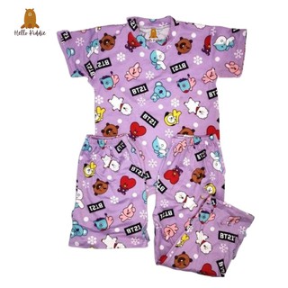 Terno Pajama for KIDS Baby Girls's Cute Character T-Shirt and Pajama Terno Set for Kids Cotton Span