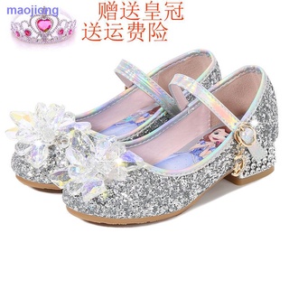 Girls princess shoes 2021 new spring and autumn children s high heels little girls crystal shoes catwalk single shoes performance leather shoes