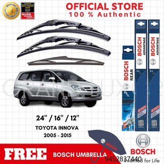 Bosch ADVANTAGE Wiper Blade Bundle for Toyota INNOVA 2005 - 2015 (24 / 16 / 12 - H307)