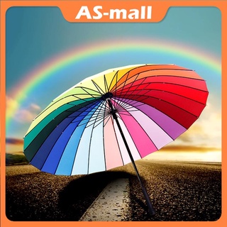 Umbrella Long Handle Rainbow Windproof Waterproof Colorful Strong Frame Rain Umbrella Automatic