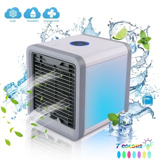 Portable Air Cooler Fan Mini USB Air Conditioner 7 Colors Light Desktop Air Cooling Fan Humidifier P