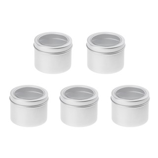 5x 60ml Round Aluminum Cream Empty Lip Balm Candles Containers Jars Tin Lid (1)