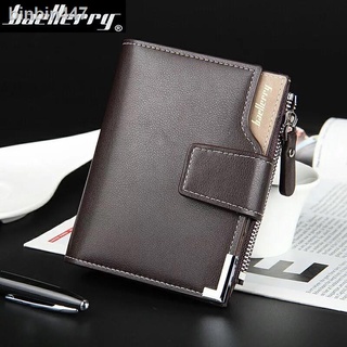 New in 2021⊙#D1282 Baellerry Leather Short Wallet With Multifunct Zipper