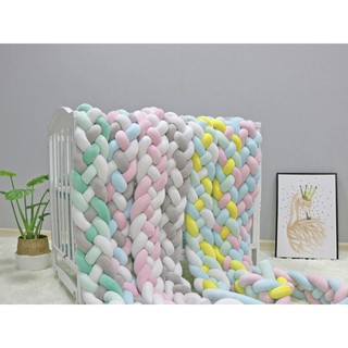 3 Color Knot Baby Bed Bumper Crib Sides Braid Crib Pad Protection for Infant Newborn Protector Pad (8)