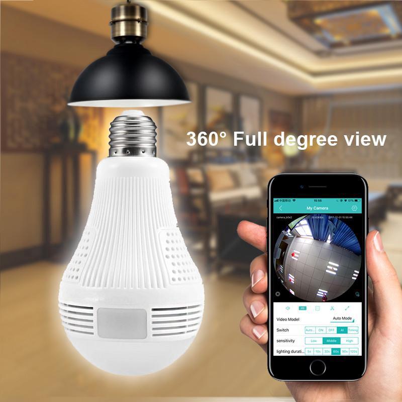 360 Degree Wireless IP Camera Bulb Light CCTV WIFI Camera
