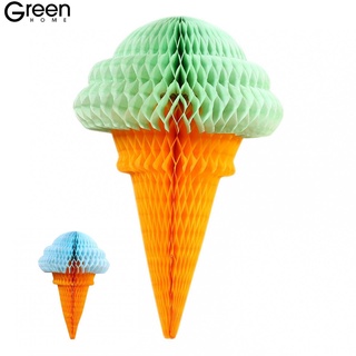 greenhome Fadeless Ice Cream Centerpiece Party Hanging Tissue Paper Honeycomb Ice Cream Reusable for Family