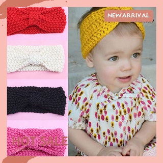【TS】 Baby Kids Toddler Girl Cute Warm Winter Hair Band Bow Crochet Knitted Headband