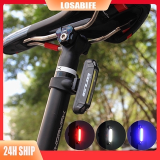 6 mode USB Rechargeable COB Bike Light Cycling Bicycle LED Front Rear Tail Light Lamp Warning Lights