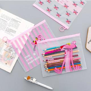 Pink Leopard Unicorn Student Pencil Case File Storage Bag (1)