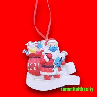 [vSUMM] 2021 Christmas Ornament Santa Claus Decorate Xmas tree Hanging Vaccine PendantRUY