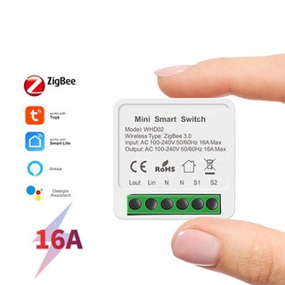 16A Tuya Mini WiFi Switch Module Smart Life Remote Voice Control Smart Light DIY Switch Module Smart