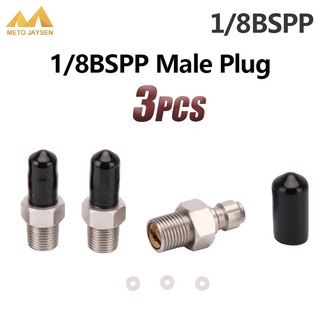 [Ready Stock & COD]High Pressure 1/8BSPP 1/8NPT M10x1 Thread Stainless Steel Quick Coupler Connector