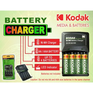 Kodak Battery Charger Rechargeable Battery Charger Dual Charger Ni-MH AA AAA