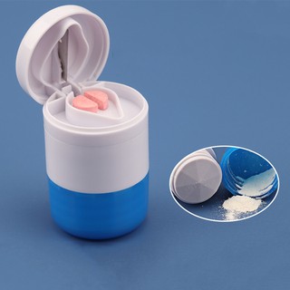Portable 4 Layer Pill Tablet Grinder Powder Pill Cutter Medicine Splitter Box Storage Crusher