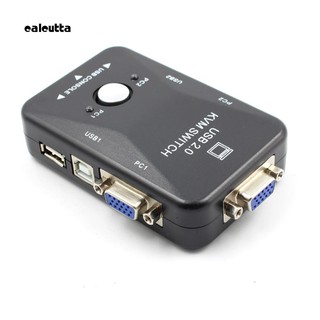CAL-2 Ports USB VGA KVM Switch Box for Mouse Keyboard Monitor Sharing Computer PC (1)