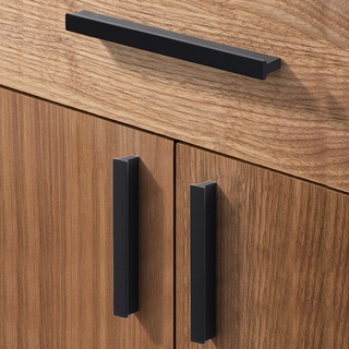 Cabinet door handle European style cabinet wardrobe door handle drawer black aluminum alloy handle