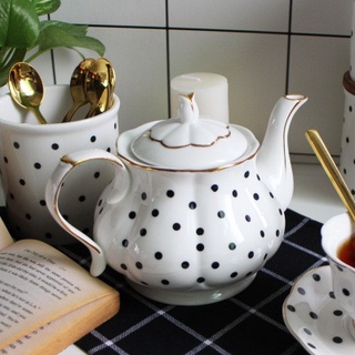 British Afternoon Tea With Bone China Wave Handmade Gold Teapot Creative Coffee Pot