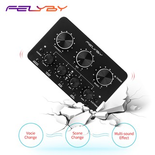 FELYBY High quality multi-function Live sound card for Microphone