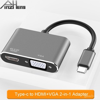 2 In 1 USB C HDMI Type C To HDMI 4K Adapter Type C USB-C To VGA Adapter Audio Video Converter Adapto