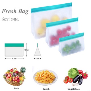PEVA Food Storage Bag Silicone Leakproof Reusable Ziplock Silicone Bag Fruit Meat Storage Bag (7)