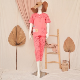 Amro Nightgown Pajamas For Women Latest T-Shirt Short Sleeve Long Pants
