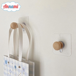 Annami Ins Hook Wooden Sticky Hook For Clothes Hat Bag Door Wall Decor