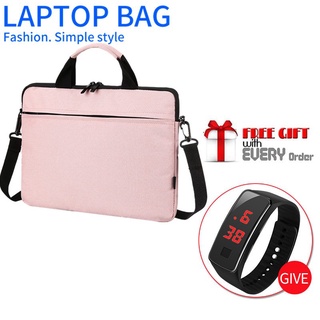 【Ready Stock】✟【Free LED watch】Waterproof Laptop Computer bag hand Shockproof bag 15.6 inches Laptop
