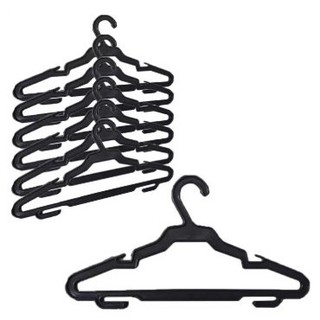 GENEVA888 12Pcs Black Color Practical Plastic Clothes Hanger