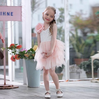 Summer Lace Girls Dress Gauze Kids Princess Dresses for Girl Vest Dress Party Dress Baby Clothes