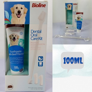 Excelsior Bioline Dental Kit for Dogs Toothpaste & Toothbrush Pet Oral Teeth Cleaning Set 100ml COD