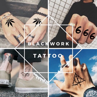 Blackwork temporary tattoo sticker water resistant unisex