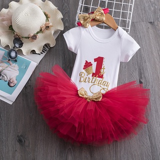 [NNJXD]Baby Sets Clothes 1st Birthday Outfits Party Tutu Dress 4pcs (4)