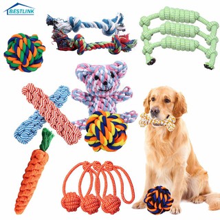 BL 1Pc Pet Dog Chew Toys Cleaning Teeth Puppy Dogs Cats Rope Knot Ball Toy Cute Chewing Toy Pet Dog Bite Toy Outdoor Tossing Pet Supplies