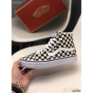 ┋❇VANS SK8-HI TAPERED black and white checkerboard high-top canvas shoes sneakers