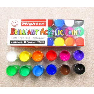 MIGHTEE ACRYLIC PAINT ASSORTED 12 COLORS