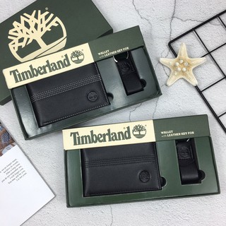 (Limit discounts) Timberland wallet, men's wallet, short wallet, coin purse with keychain, black classic casual wallet, men's British wallet