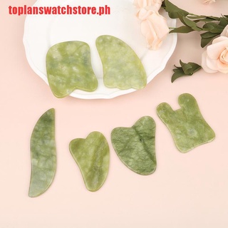 【toplanswatch】Natural Gua Sha Jade Rose Quartz Stone Face Board Green Heart S
