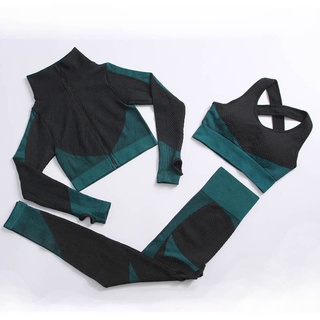 2/3 Pcs Yoga set seamless women sportswear yoga coat fitness Yoga Clothing Female sports Suits
