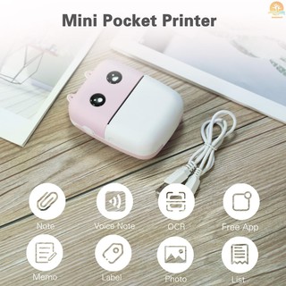 Ready stock Aibecy Mini Pocket Thermal Printer 58mm Wireless BT Printer 200dpi with 1 Roll Thermal Paper for Printing Photo Memo Label List Journal Planner (5)