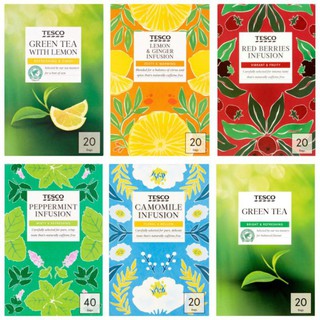 Food & Beverage✁TESCO Green Tea / Peppermint / Camomile Infusion / Red Berries Infusion / Lemon & Gi