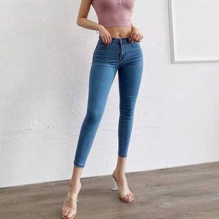 Korean high waist stretchable ankle skinny jeans