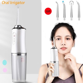 Household Oral Irrigator USB Rechargeable Water Flosser Portable Dental Water Jet 300ML Water Tank