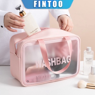 FINTOO Waterproof TPU Cosmetic Bag Makeup bag Transparent Portable Wash Bag