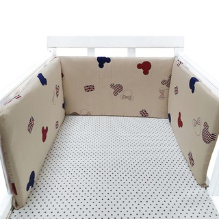 Baby Bed Crib Bumper U-Shaped Detachable Zipper Cotton Newborn Bumpers Infant Safe Fence Line bebe