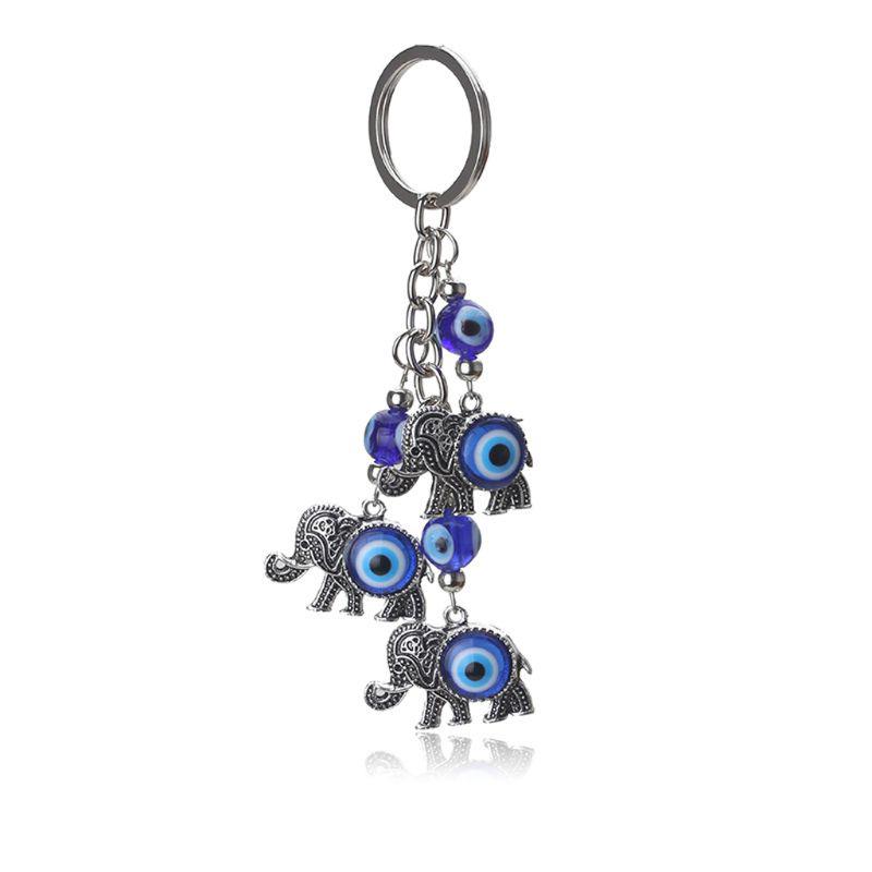 SENG Turkish Blue Evil Eye Keychain Car Key Ring Amulet Lucky Charm Hanging Pendant